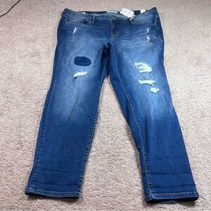 NWT Torrid Boyfriend Distressed Denim Blue Jeans Womens Size 26R